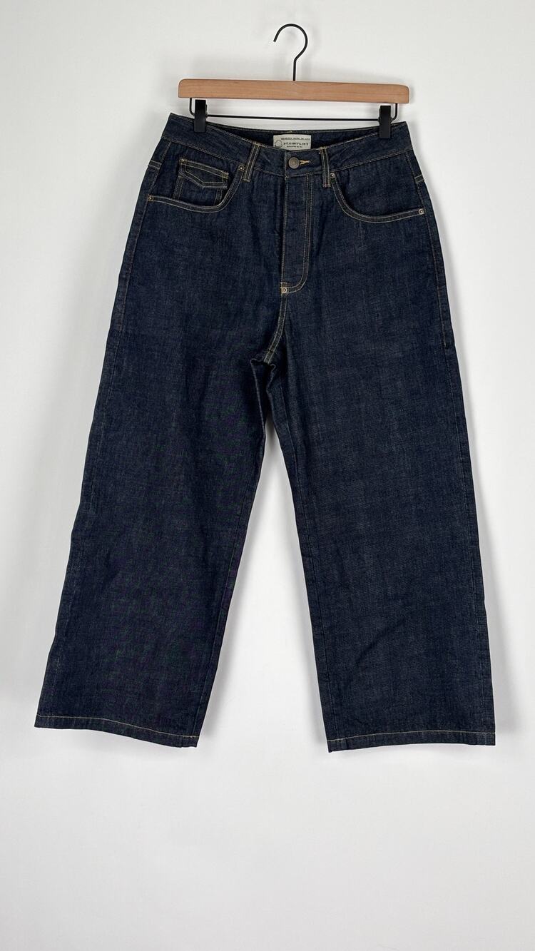 By.Conflikt Japanese Selvedge TET Denim Jeans Wide Leg Unisex Size 30x27 New